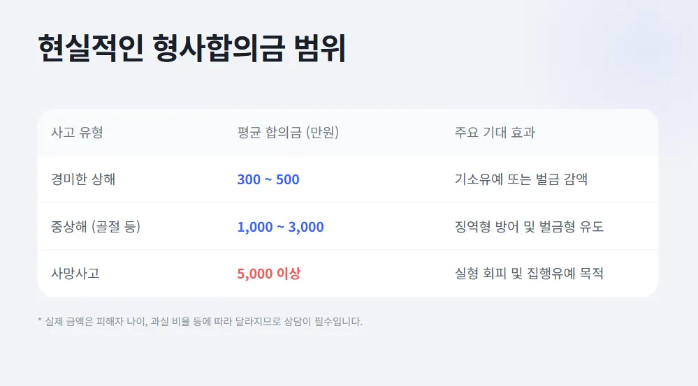 12대중과실 형사합의금 범위