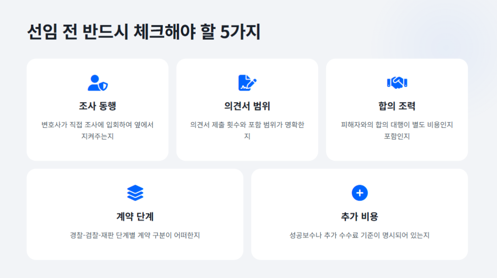 형사 변호사 선임 전 체크리스트
