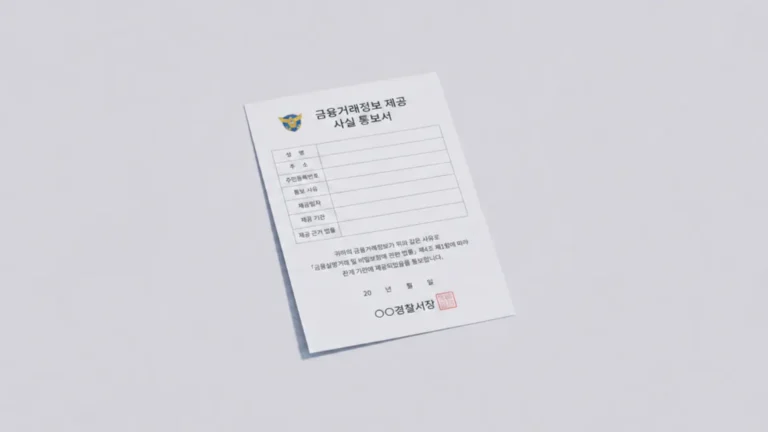 금융거래정보 제공사실 통보서