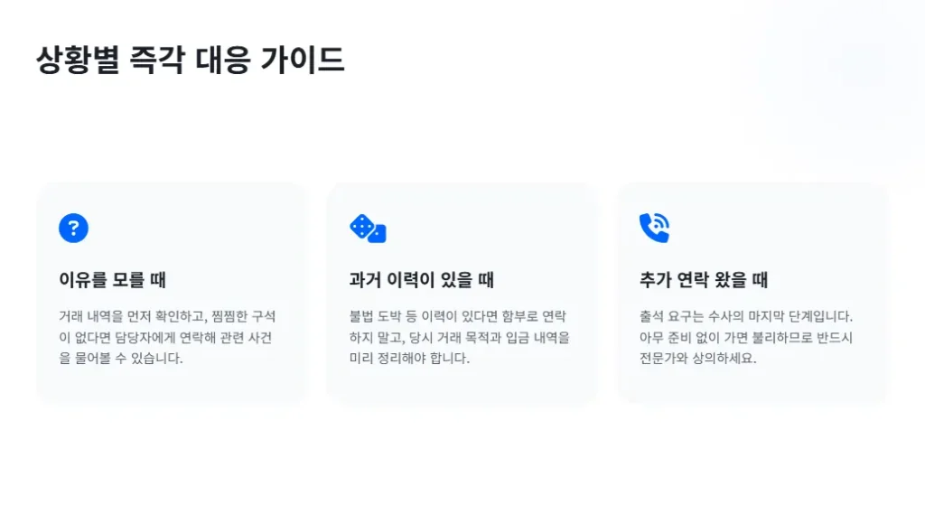 금융거래정보 제공사실 통보서 상황별 대응 가이드