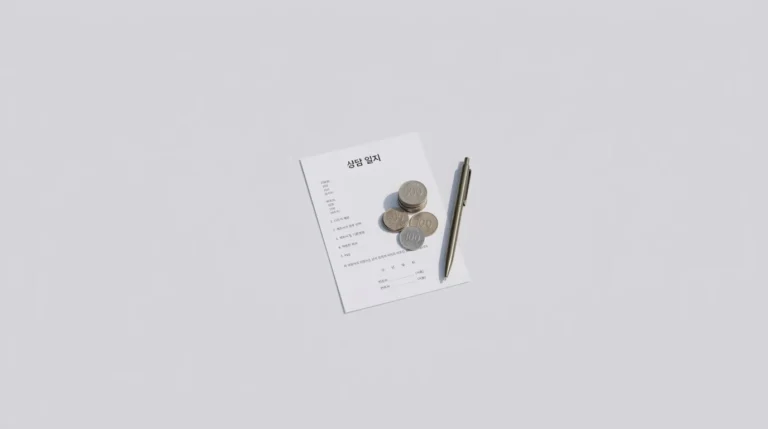 학교폭력변호사비용 상담을 상징하는 문서와 동전 이미지