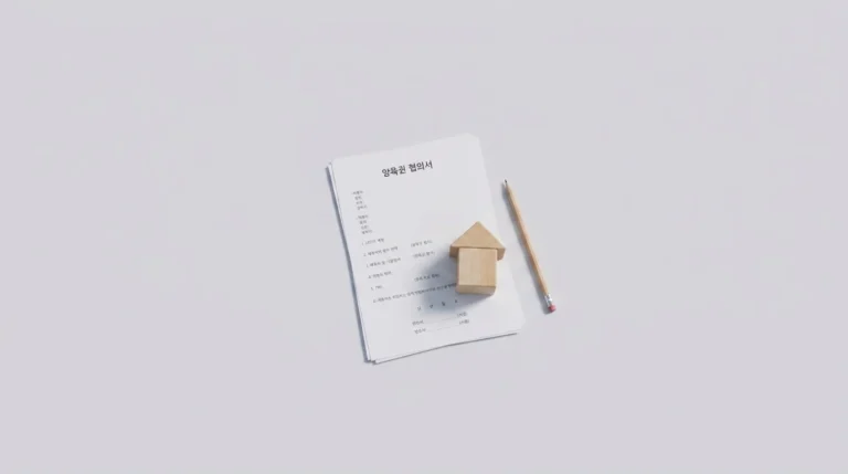 양육권 분쟁을 상징하는 가족법 서류와 작은 집 이미지