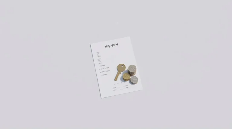 전세금 반환 소송을 상징하는 계약서와 열쇠 이미지