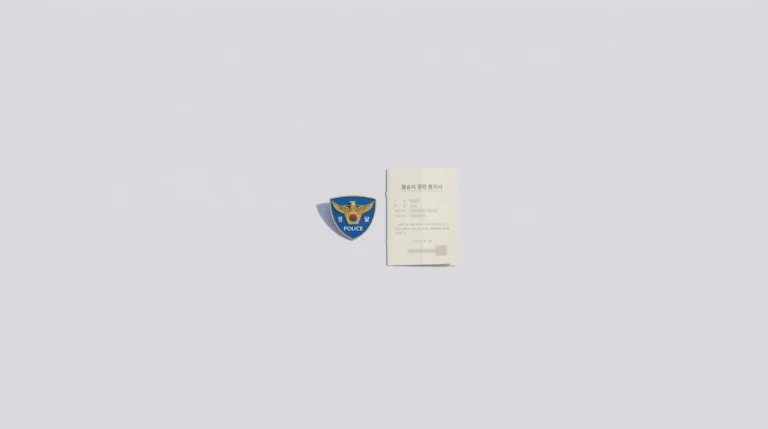 경찰 불송치 이의신청을 상징하는 통지서와 경찰 배지 이미지