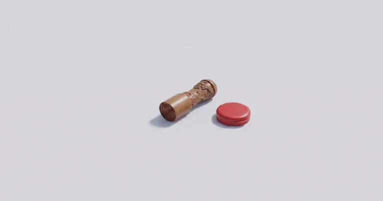 옅은 무배경 위에 나무 도장 하나와 뚜껑을 닫은 붉은 인주가 조금 떨어져 놓인 표지 이미지