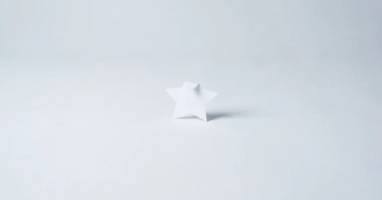 옅은 회색 배경 한가운데에 흰 종이로 오린 별 하나가 서 있고 꼭짓점 하나가 접혀 있는 표지 이미지