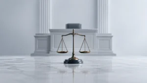 성추행 1심 징역 1년6개월 항소심 집행유예 검토를 상징하는 저울 이미지