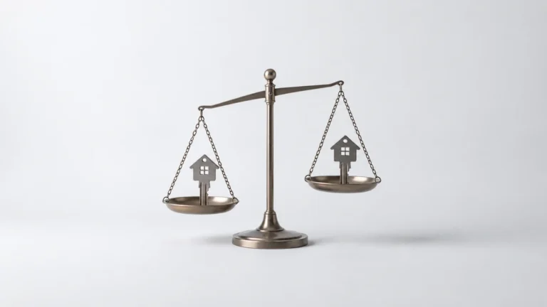 동생 35억 생전증여 상속 정산을 상징하는 저울과 집 열쇠 이미지