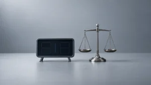 집행유예 선고 전 불법스포츠도박 판단 기준을 상징하는 점수판과 저울 이미지