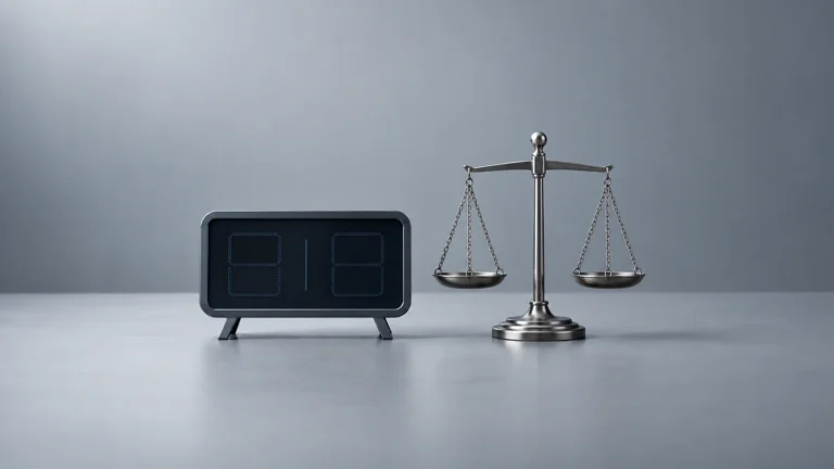 집행유예 선고 전 불법스포츠도박 판단 기준을 상징하는 점수판과 저울 이미지